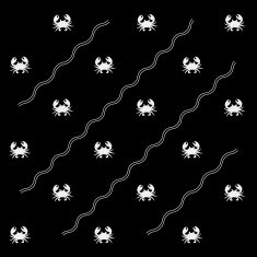 Geometric simple monochrome minimalistic vector marine pattern crabs N6