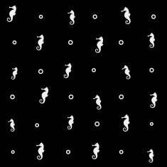 Geometric simple monochrome minimalistic vector marine pattern seahorse N7