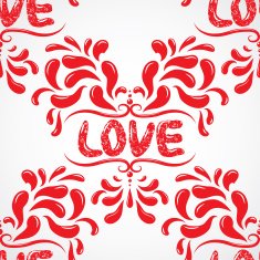 Vector petals seamless pattern element Heart resembling shapes N7
