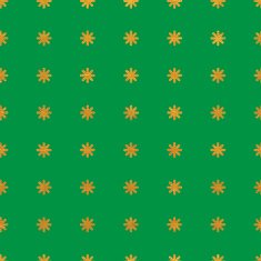 Seamless pattern background on green made of endless gold flowers