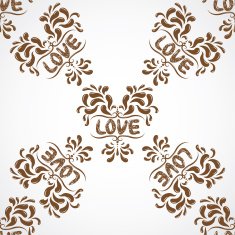 Vector petals seamless pattern element Heart resembling shapes N9