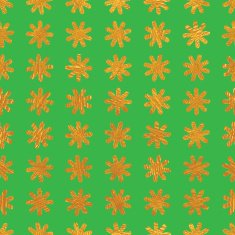 Seamless pattern background on green made of endless gold flowers N2