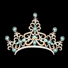illustration diadem feminine with brilliant gems on black