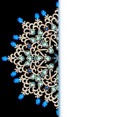 illustration background with gold pattern round gems copy space