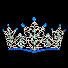 illustration diadem feminine with brilliant gems on black N2