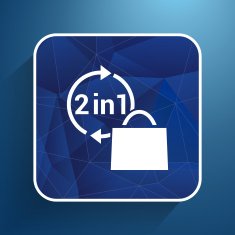 two in one product package bag Vector illustration icon N2