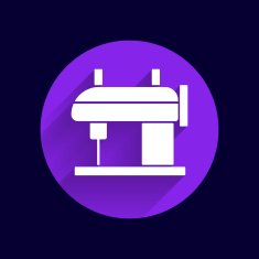 Sewing machine vector icon raft embroidery tool clothes N2