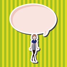 lady girl cartoon theme elements N75
