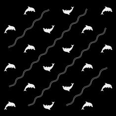 Geometric simple monochrome minimalistic vector marine pattern dolphins N8