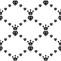 Seamless pattern with diamonds and crown