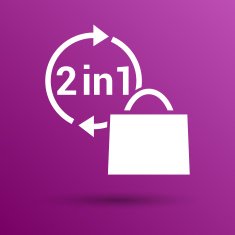 two in one product package bag Vector illustration icon N3