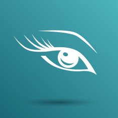 vector blue eye with long lashes woman makeup beauty symbol N3