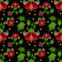 Seamless floral pattern on black background N2