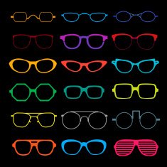 Vector set of different glasses