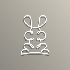 Modern logo in linear design with rabbit N2
