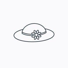 Female hat with flower icon Women headdress N8