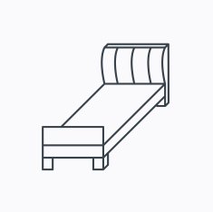 Single bed icon Bedroom furniture sign N8