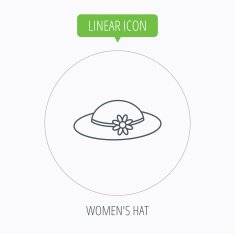 Female hat with flower icon Women headdress N10