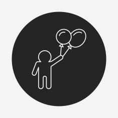 tourist with balloon icon N3