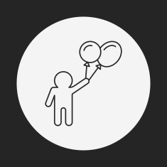 tourist with balloon icon N5