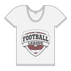 Single white T-Shirt with Football Label