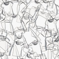 Seamless pattern of stylish clothes for design