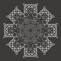 Vector Beautiful Deco Black Mandala N207