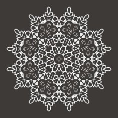 Vector Beautiful Deco Black Mandala N212