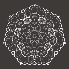 Vector Beautiful Deco Black Mandala N229