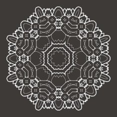 Vector Beautiful Deco Black Mandala N230