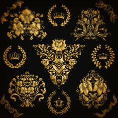 Set of vector damask ornaments