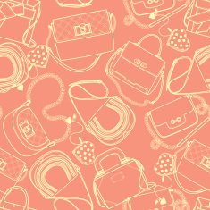 Seamless pattern with bags and purses