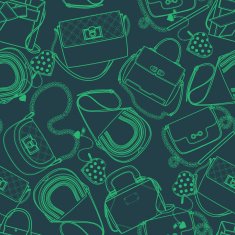 Seamless pattern with bags and purses N2