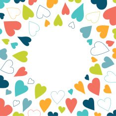 Heart background pattern Round shape festival isolated vector