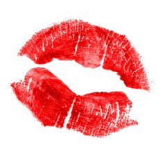 Perfect imprint of red lipstick