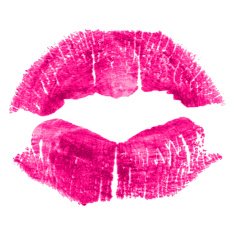 Perfect imprint of pink lipstick N2