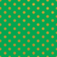 Seamless pattern background on green made of endless gold flowers N6