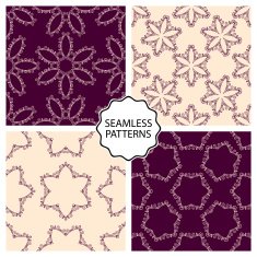 Vector illustration Set of seamless line patterns N2