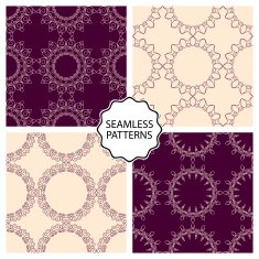 Vector illustration Set of seamless line patterns N3