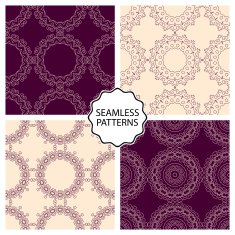 Vector illustration Set of seamless line patterns N4