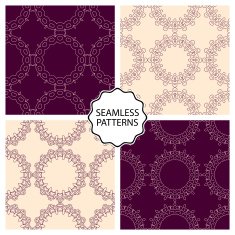Vector illustration Set of seamless line patterns N5