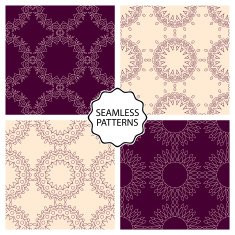 Vector illustration Set of seamless line patterns N6