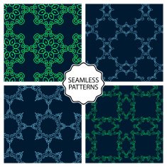 Vector illustration Set of seamless line patterns N7