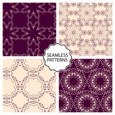 Vector illustration Set of seamless line patterns N9