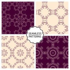 Vector illustration Set of seamless line patterns N10