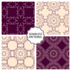 Vector illustration Set of seamless line patterns N11