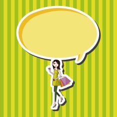 shopping girl theme elements vector eps N11