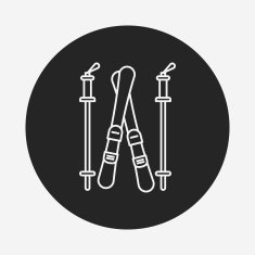 Ski board line icon N2