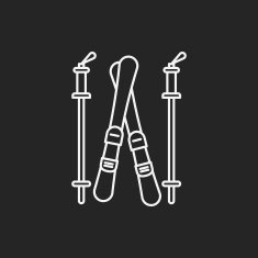 Ski board line icon N3