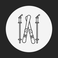 Ski board line icon N4